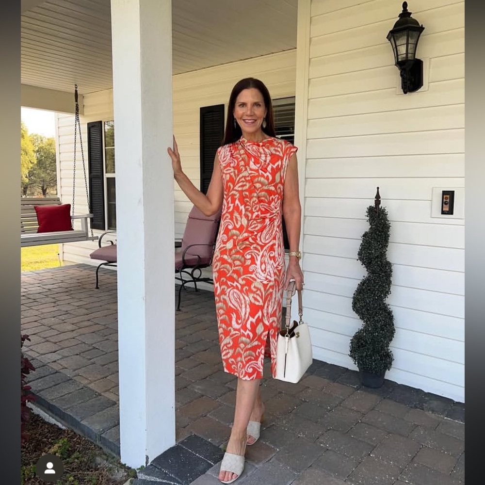 Clara Sunwoo Butter Knit - Side Slit Midi Dress - Paisley Lotus - Picture 16 of 16